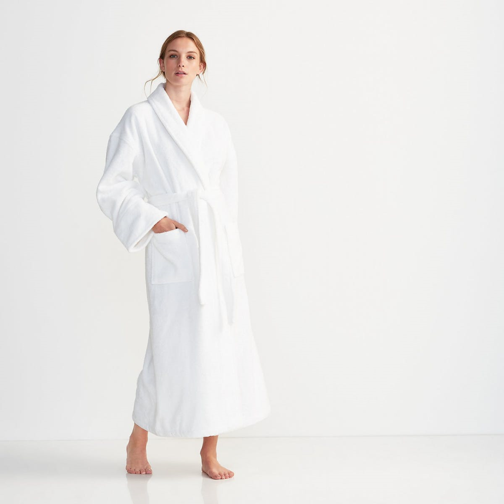 Classic Towelling Bathrobe, Extra Small, White-0