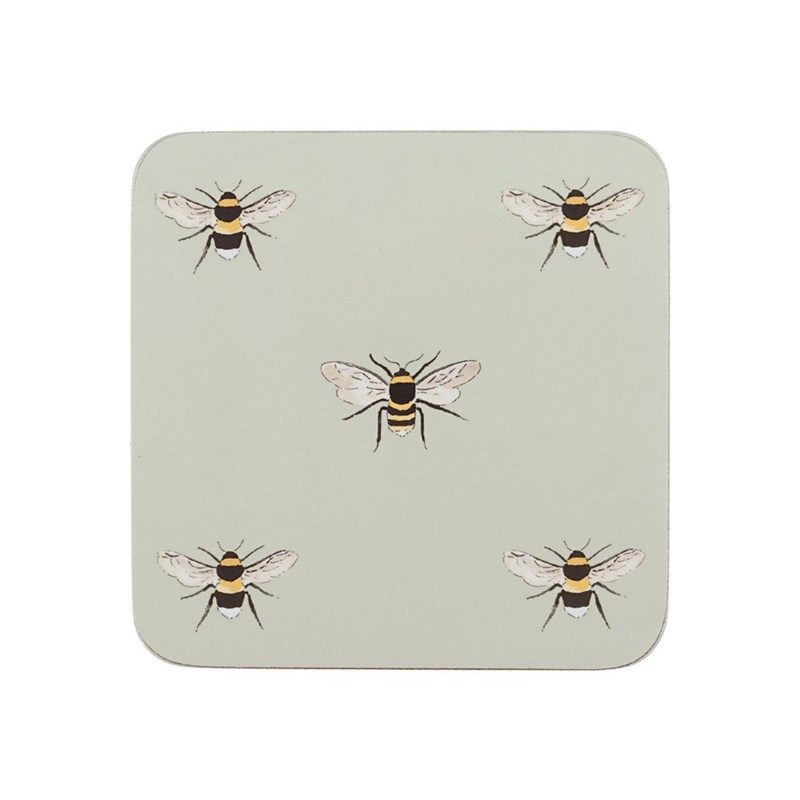 Bees Set of 4 coasters, 10.5 x 10.5cm-0