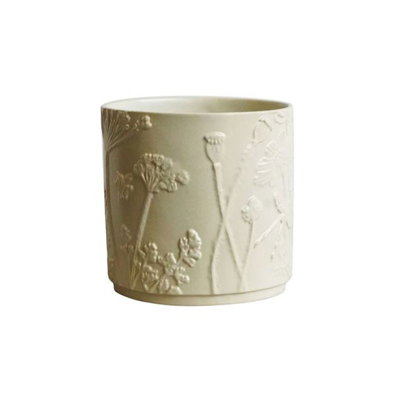 Kew Botanical Retreat Stoneware Meadow Planter, D7cm, Cream-2