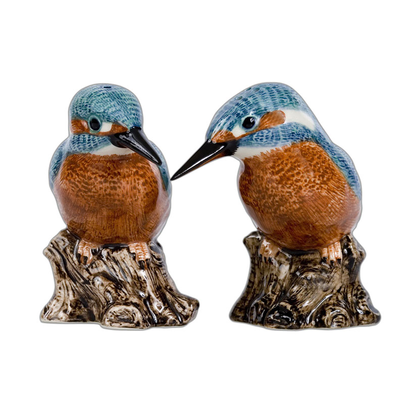 Kingfisher Salt & Pepper Shakers, H9cm, Blue-0