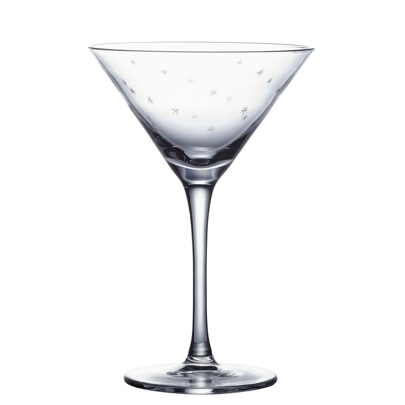 Stars Set of 2 Martini Glasses, 142ml, Clear-0