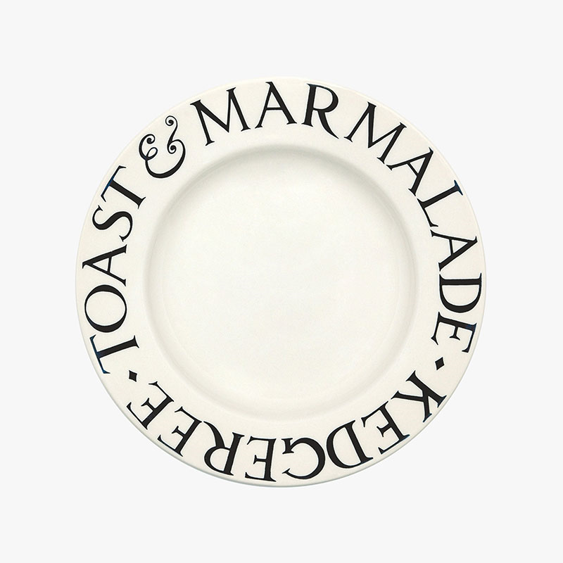 Black Toast Toast & Marmalade Plate, D22cm, Cream-1