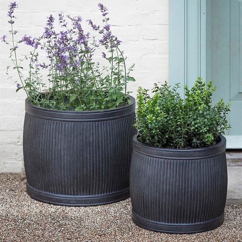 Bathford Set of 2 planters, Black-0