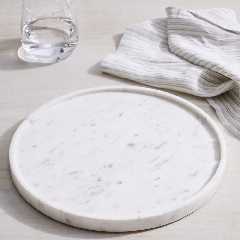 Round Marble Board, D28cm, White-1