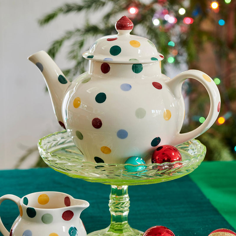 Polka Dot Teapot, 1.6l, Cream-0