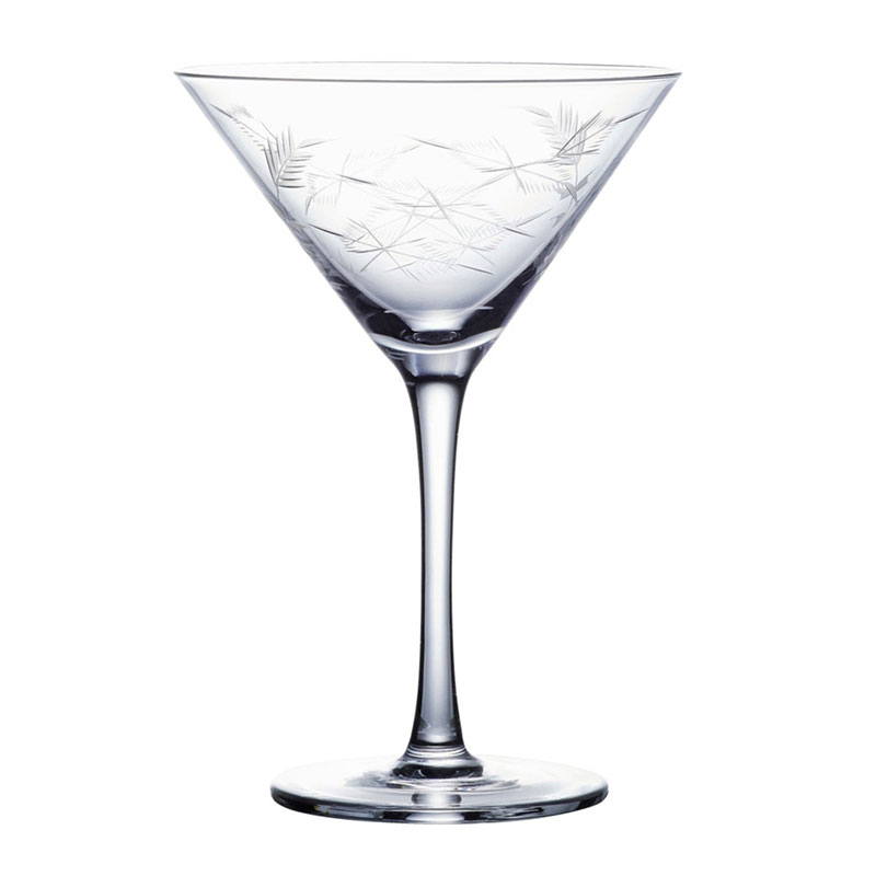 Fern Set of 2 Martini Glasses, 142ml, Clear-0