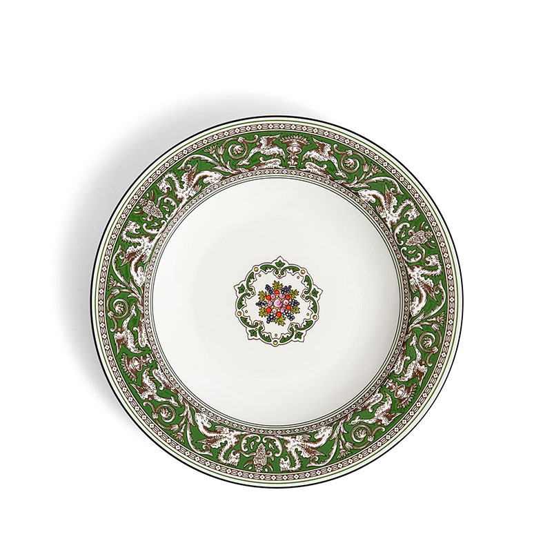 Florentine Rim Soup Bowl, D22.8cm, Verde-2