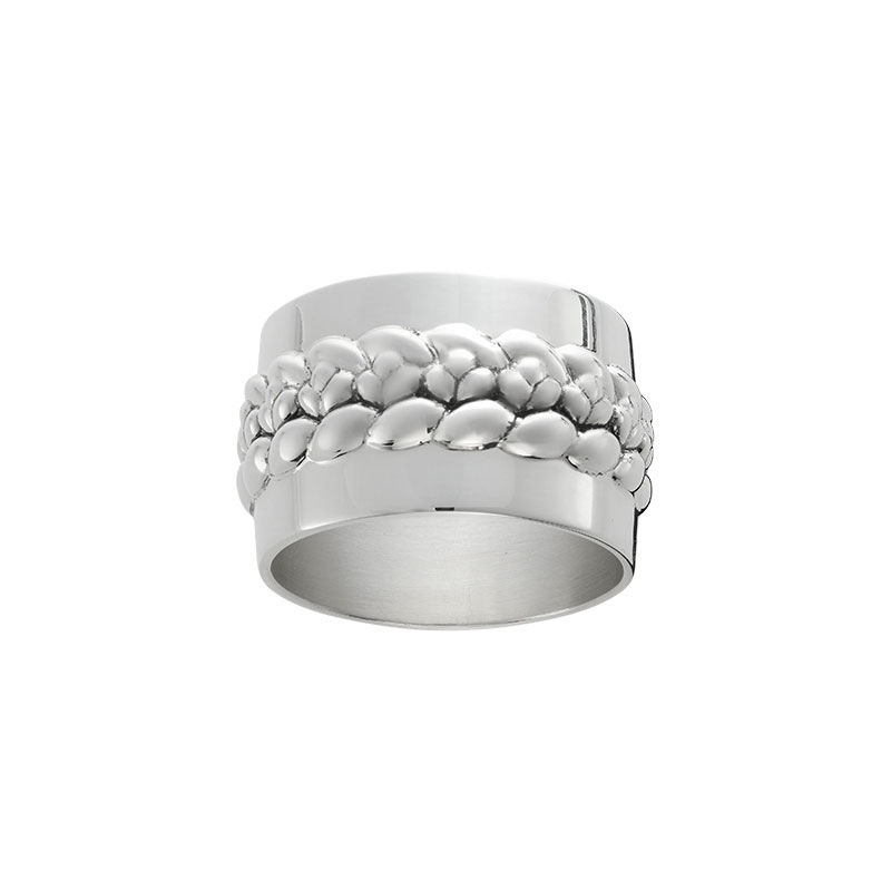 Babylone Napkin Ring, D4cm, Silver-2