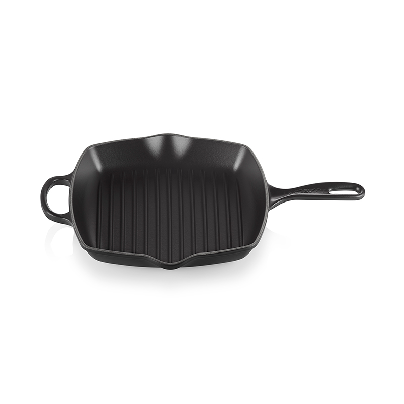 Signature Cast Iron Square grillit, 26cm, Satin Black-0