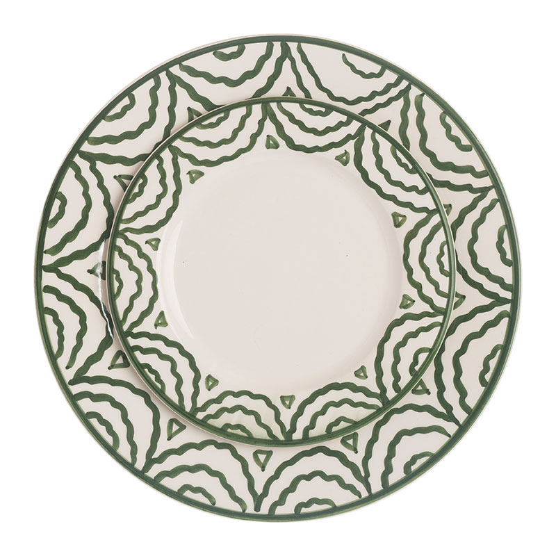 Tabla Set of 2 Side Plates, D20cm, Green-2