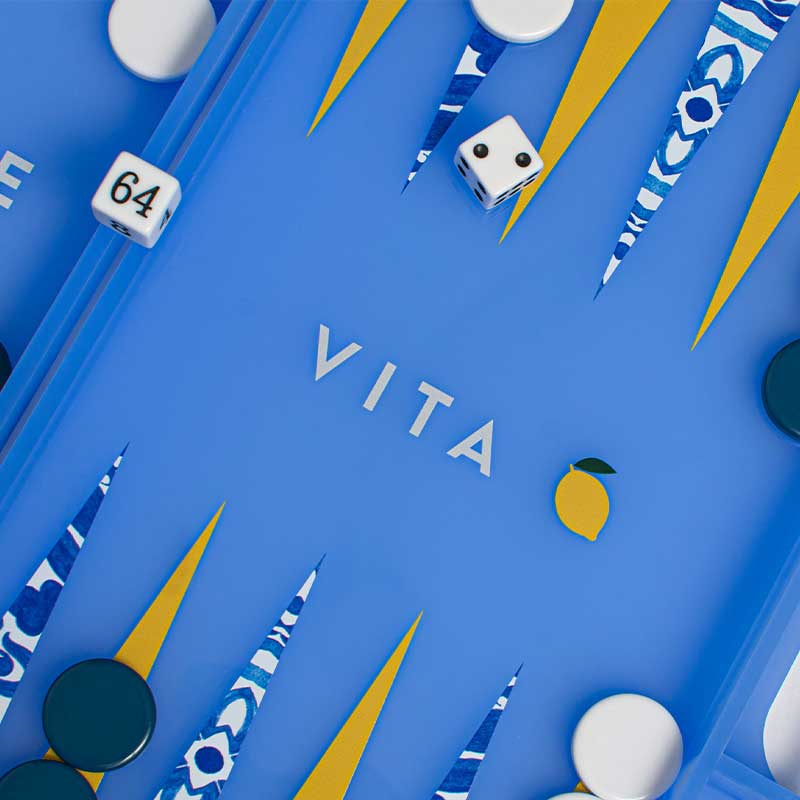 Dolce Vita Backgammon Board, L45 x W38cm, Blue-1