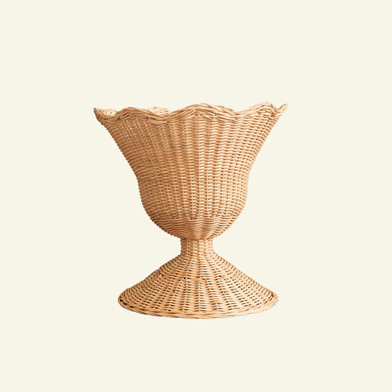 Freya Scalloped Rattan Bowl, D22cm, Natural-3