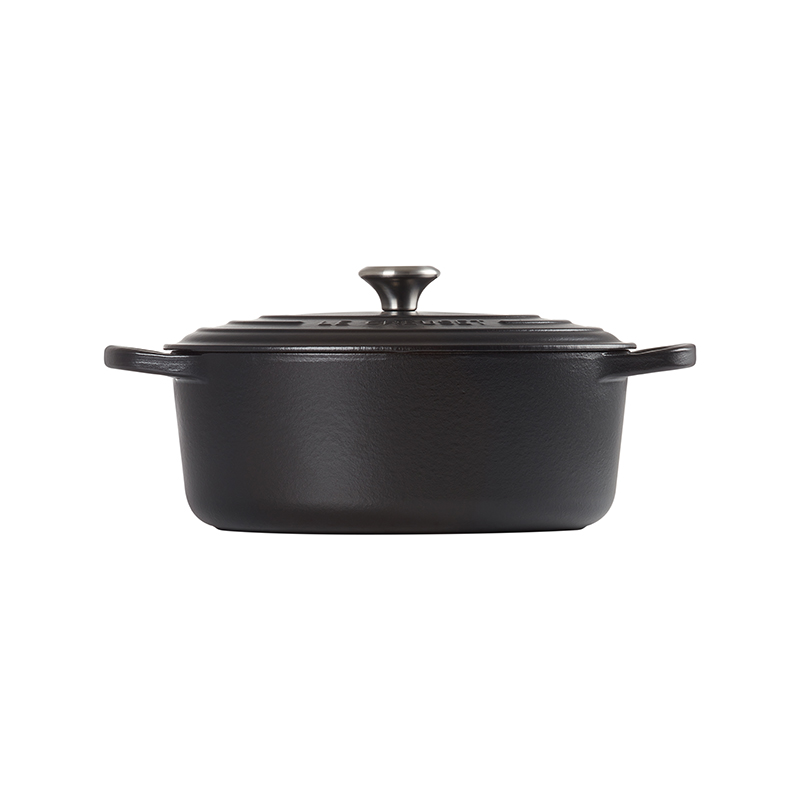 Signature Cast Iron Oval casserole, 27cm - 4 litre, Satin Black-4