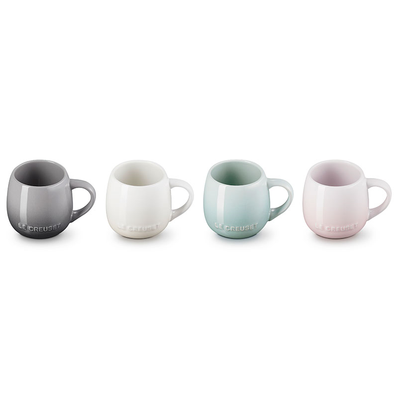 Stoneware Coupe Set of 4 Mugs, 320ml, Multi-2