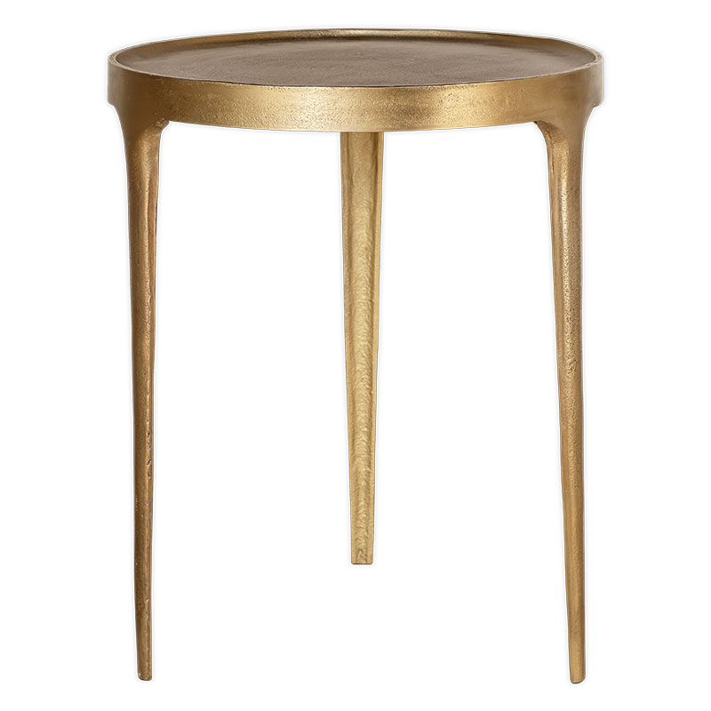 Rohia Cast Metal Table, Brass-3