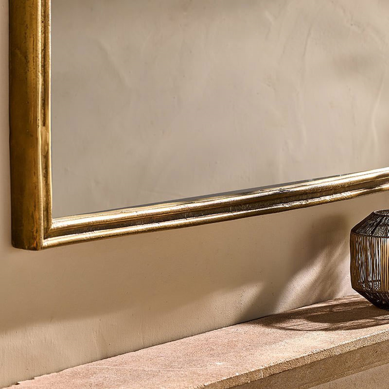 Almora Arched Mirror, H65 x W80cm, Antique Brass-3