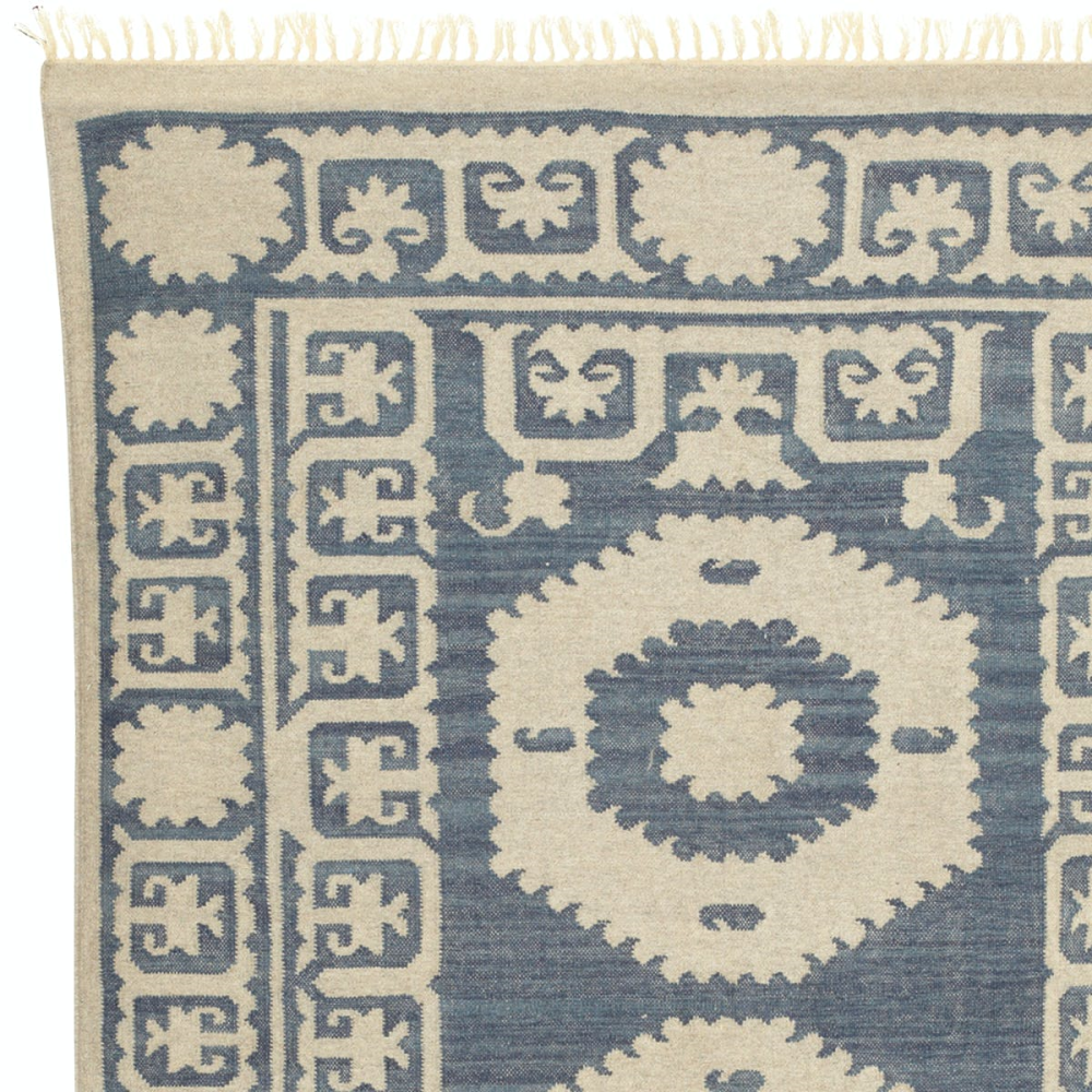 Chelak Rug, 300 x 240cm, Indigo 100% Wool-1