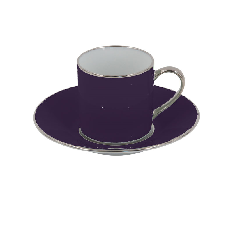 Sous Le Soleil Empire Coffee Cup & Saucer, 90ml, Matt Gold Classic Sevres Blue-0