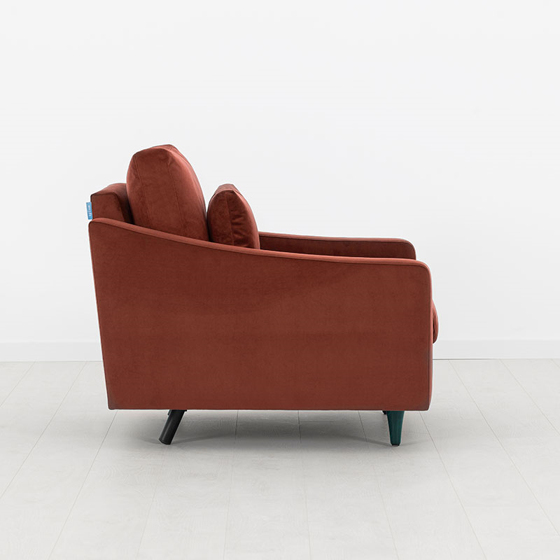 Model 07 Velvet Armchair, Brick-2