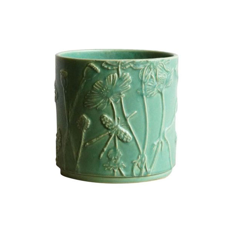 Kew Botanical Retreat Stoneware Meadow Planter, D18cm, Green-0