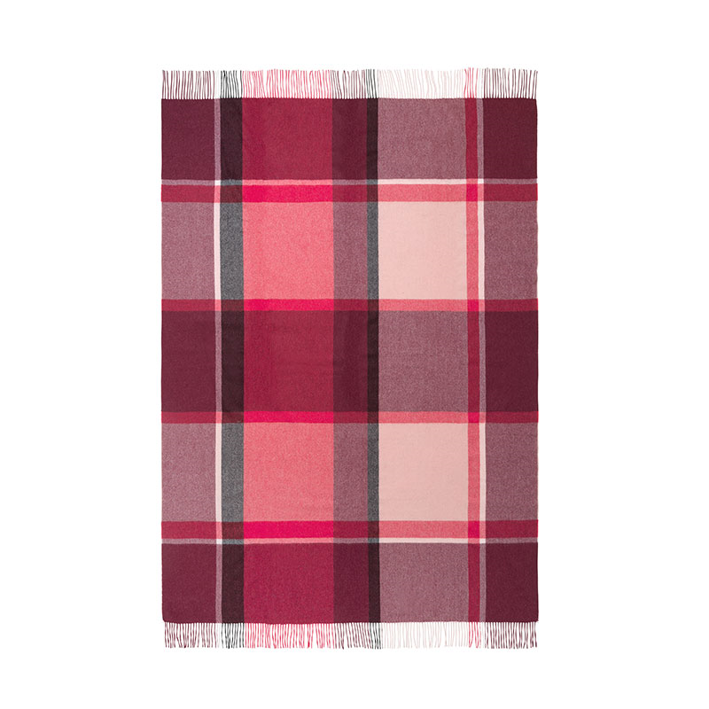 Manhattan Plaid Throw, H200cm x W130cm, Bordeaux/Red-1