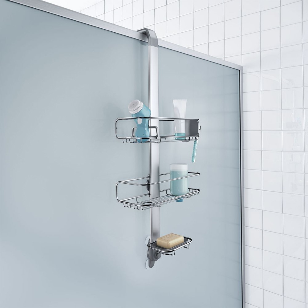 Over door shower caddy, H81.5 x W31.5cm, Silver-3