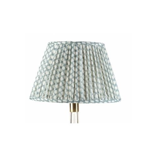 Fermoire Lampshade in Light Blue Wicker 16"-0