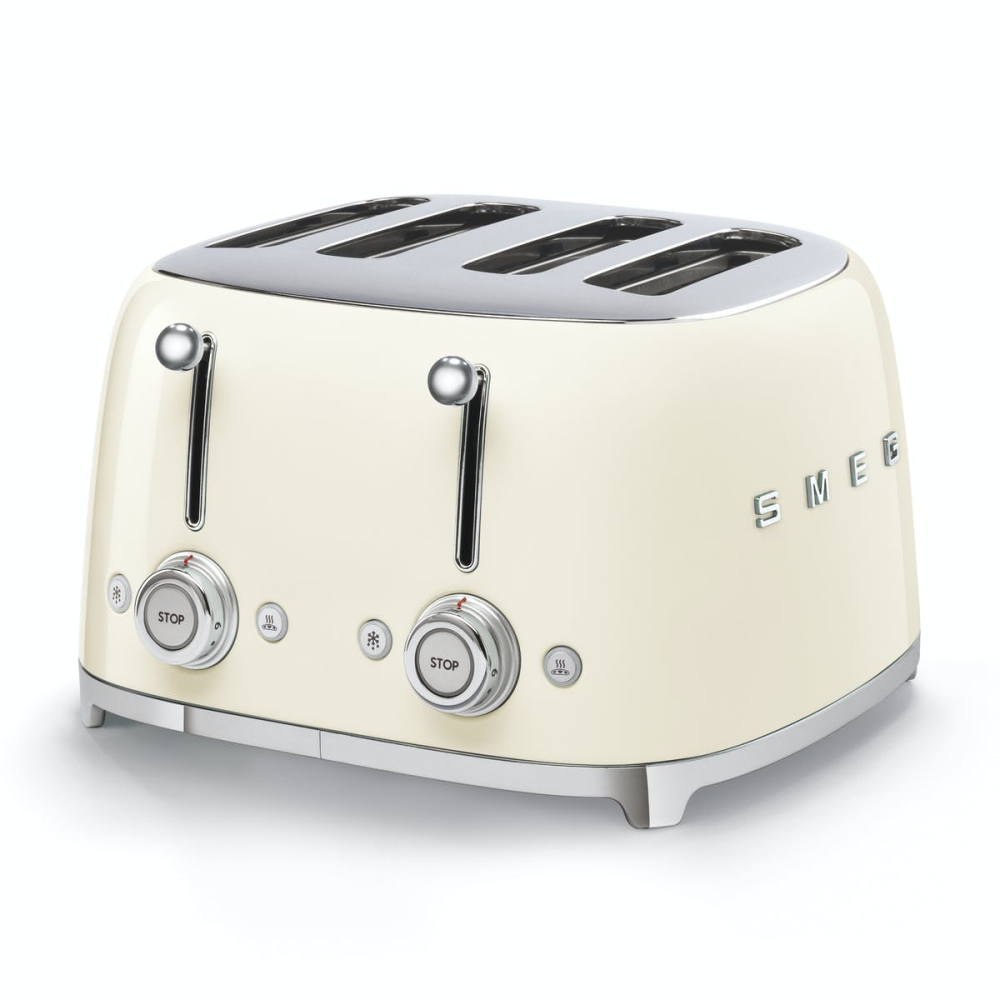 50's Retro 4 slice toaster - 4 slot, Cream-0