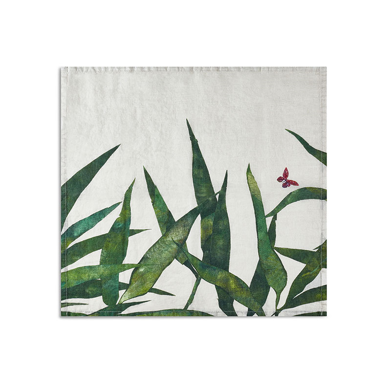 Les Palmiers Leaf Napkin, 50cm x 50cm, Green-0