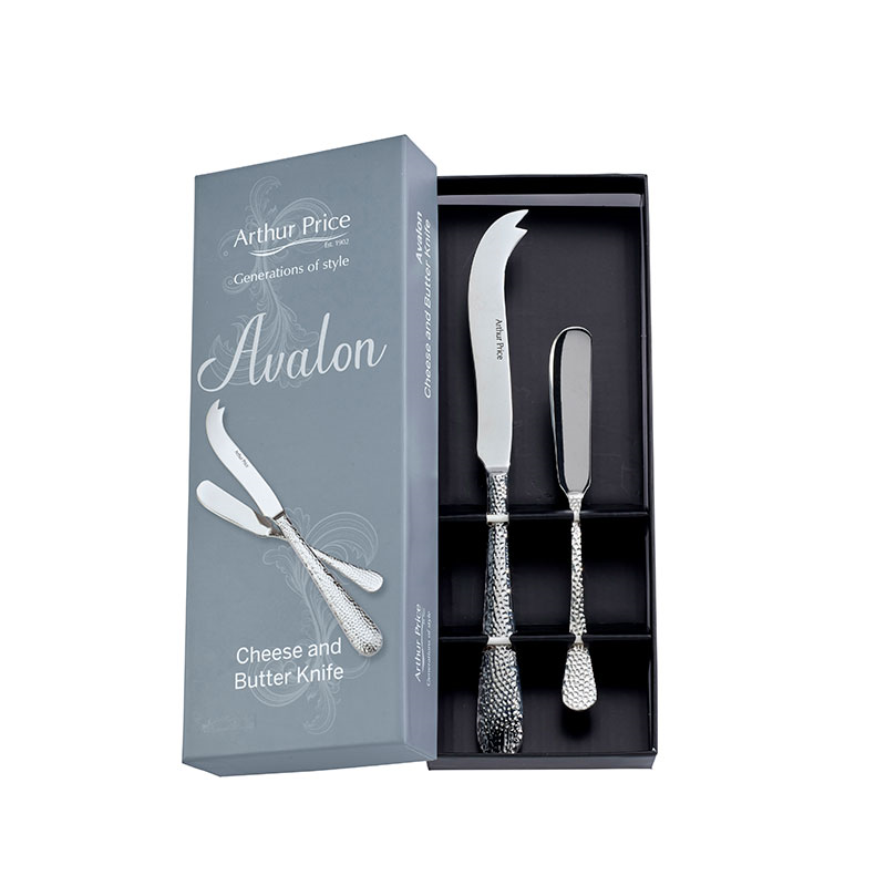 Avalon 2 Piece Cheese and Knife Set, Stainless Steel-0