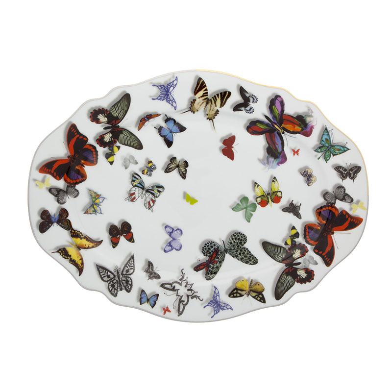 Butterfly Parade Small Platter, W23.4cm x  L31.7cm, Multi-0