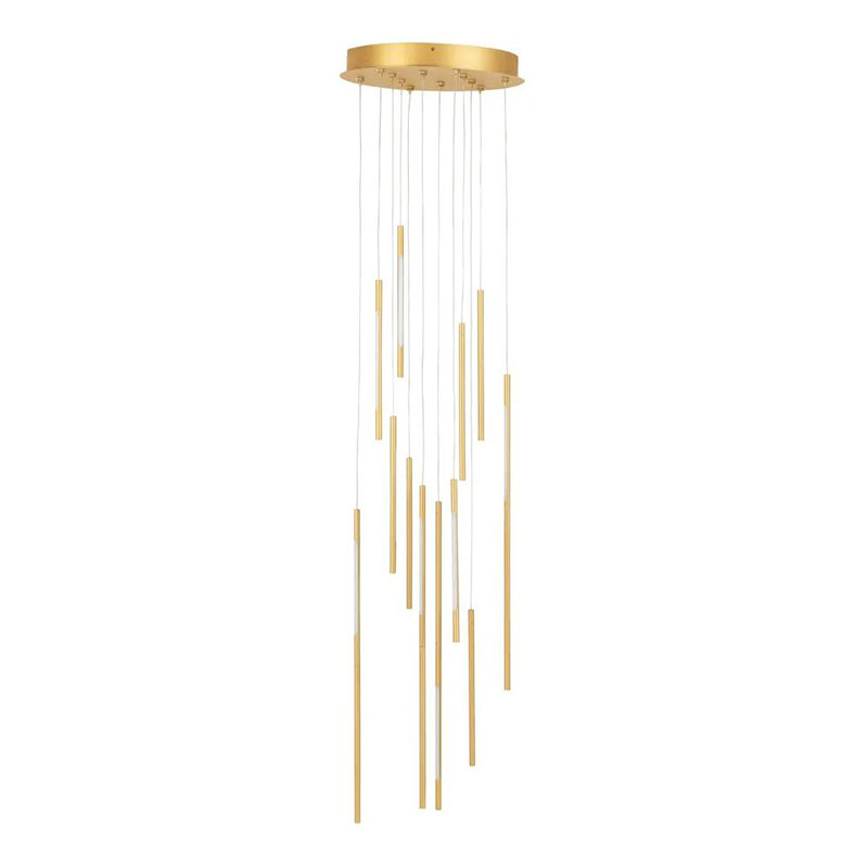 Saber LED 12 Light Cluster Pendant Chandelier, H80cm, Gold-0