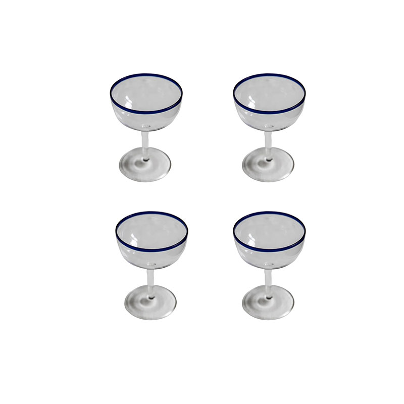 Set of 4 Coupes, Sea Blue-0