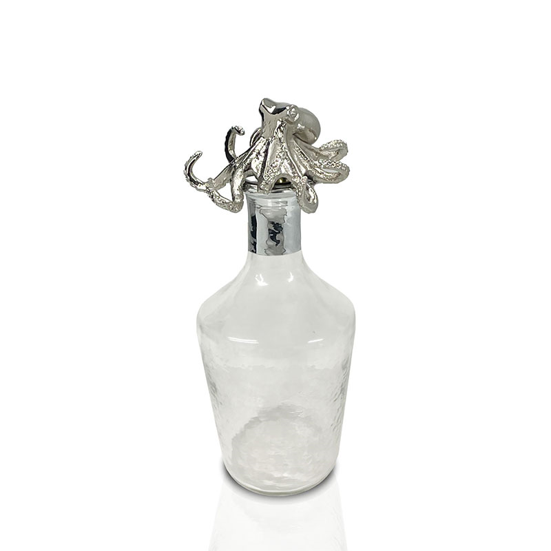 Octopus Decanter with Stopper, D12.5 x H21cm, Nickel-1