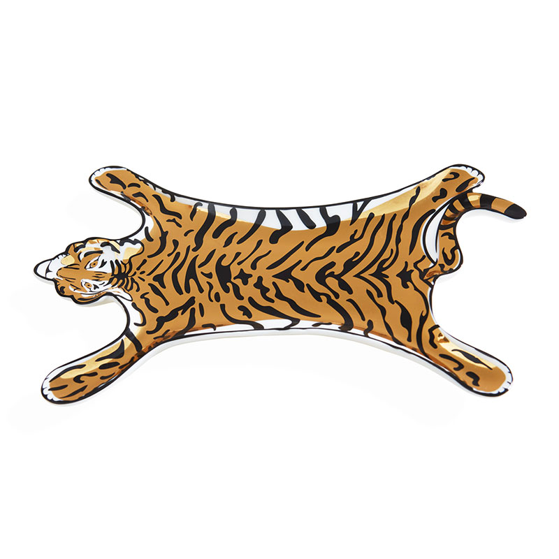 Tiger Stacking Tray, 18 x 12cm, Gold-0