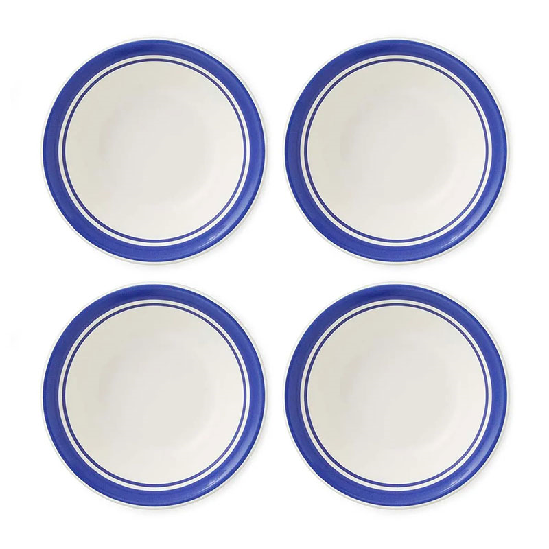 Potter's Stripe Set of 4 Bowls, D13cm, Blue-1