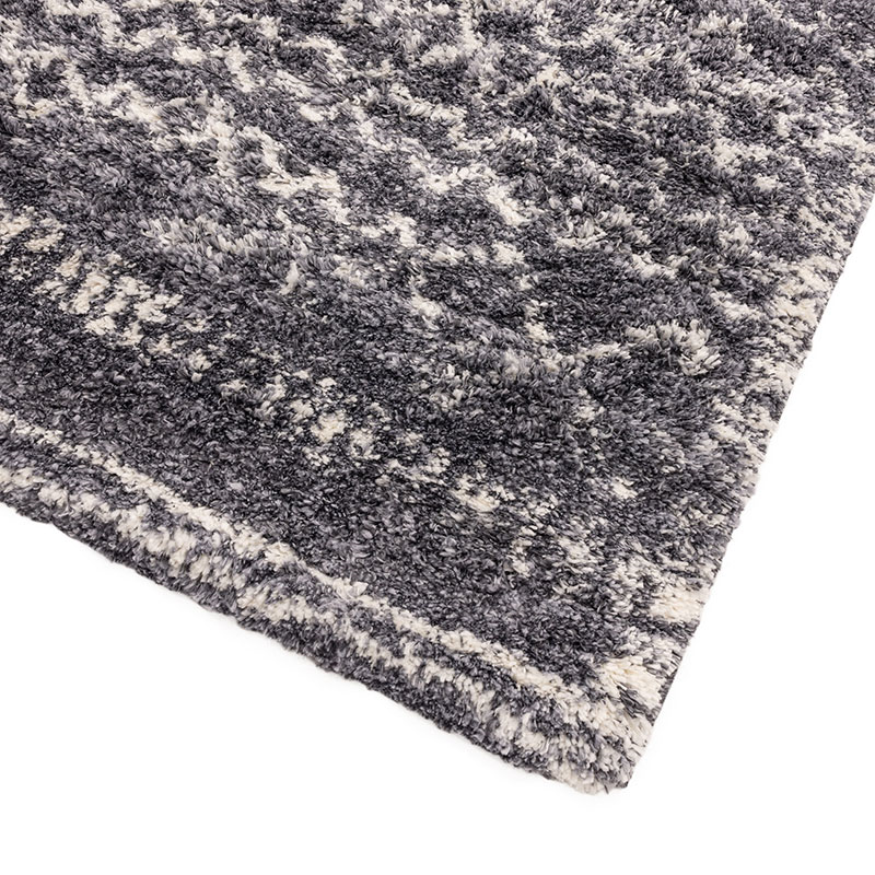 Alto moroccan shaggy rug, 200 x 290cm, Grey & Cream-2