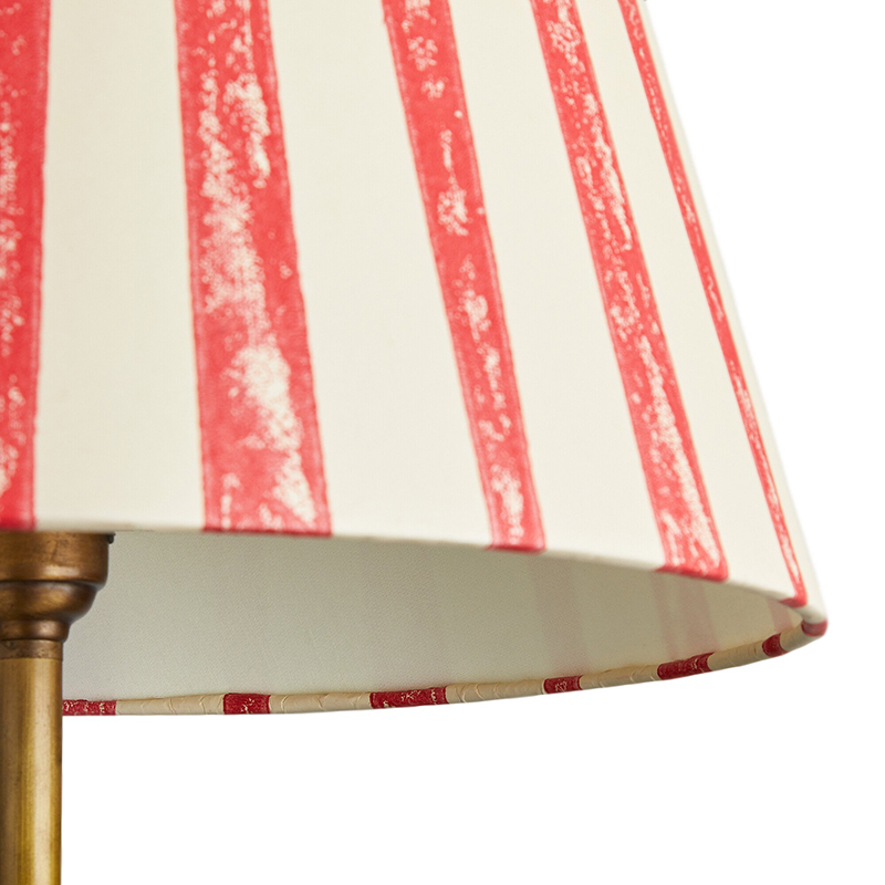 Straight empire Shade, 45cm, ruby candy stripe block printed cotton-2