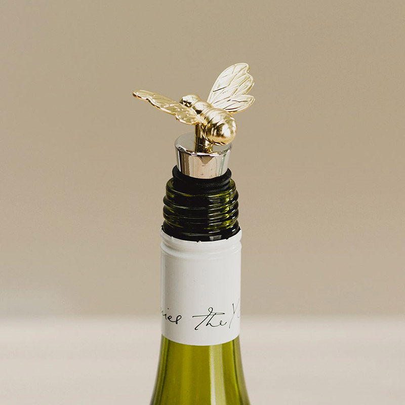 Bee Bottle Stopper, H9.5cm, Gold-1