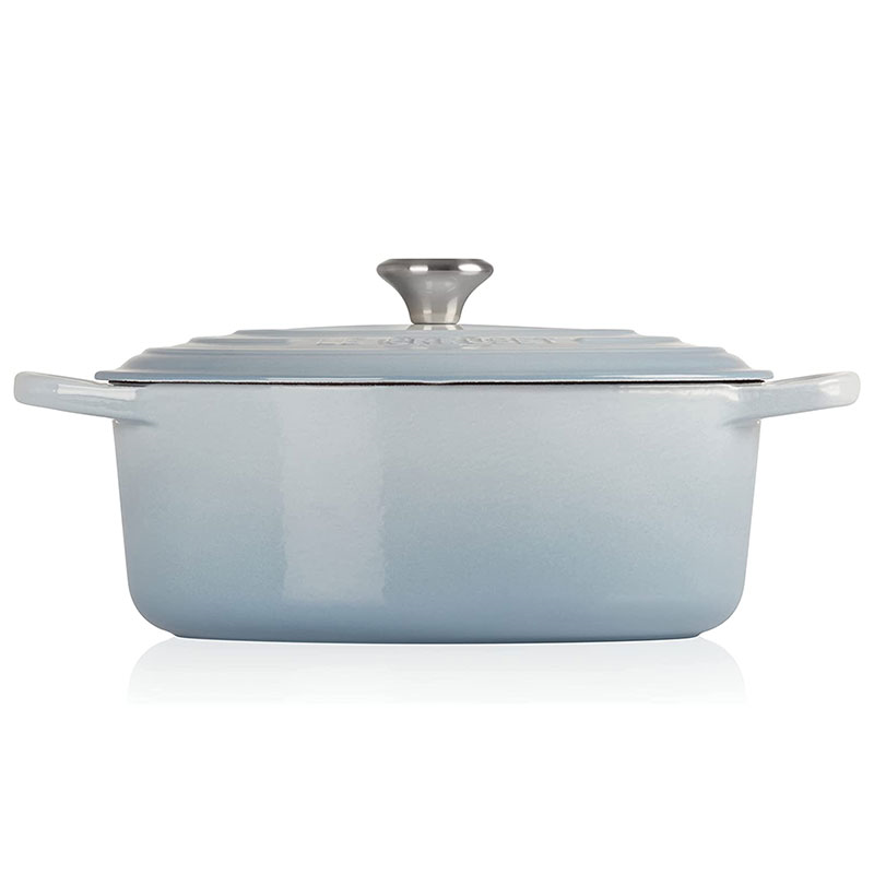 Signature Cast Iron Oval casserole, 25cm - 3 litre, Coastal Blue-3