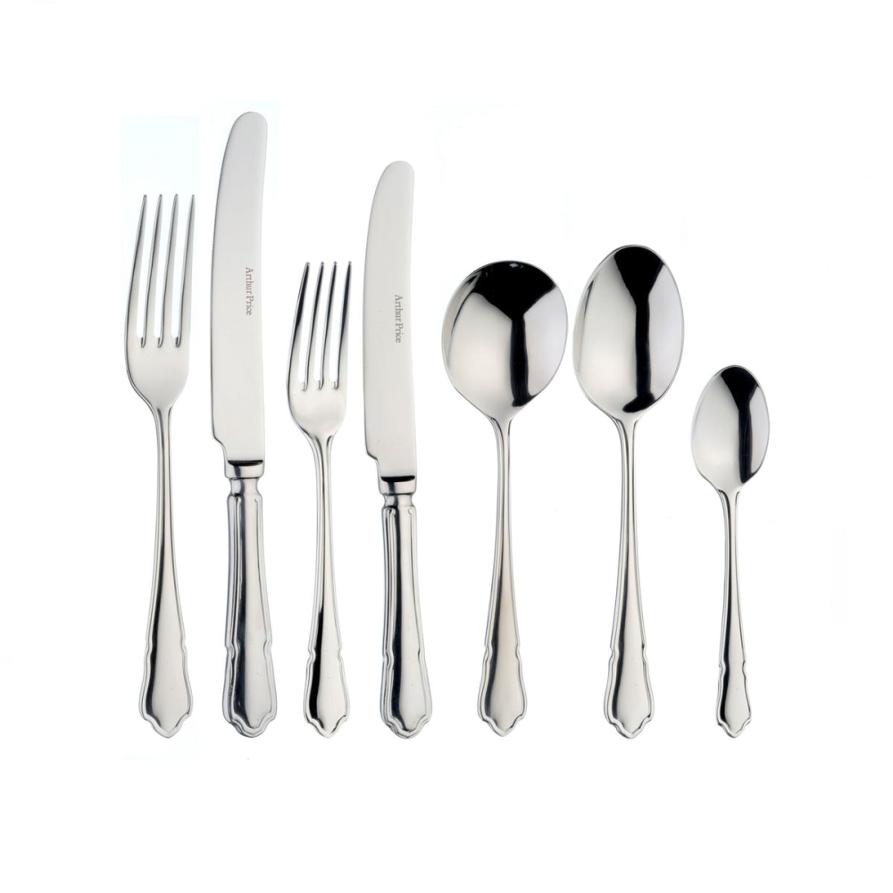 7 Piece Place Setting, Classic, Dubarry, Stainless Steel-0