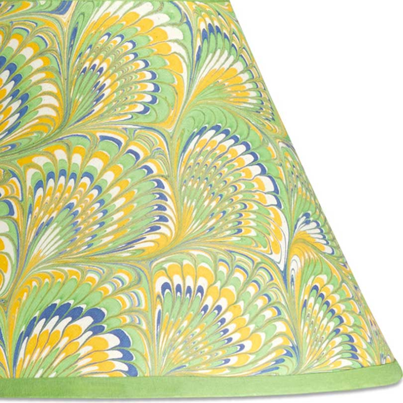 Empire Shade, 20cm, green  yellow & blue Piave hand made marble paper-3