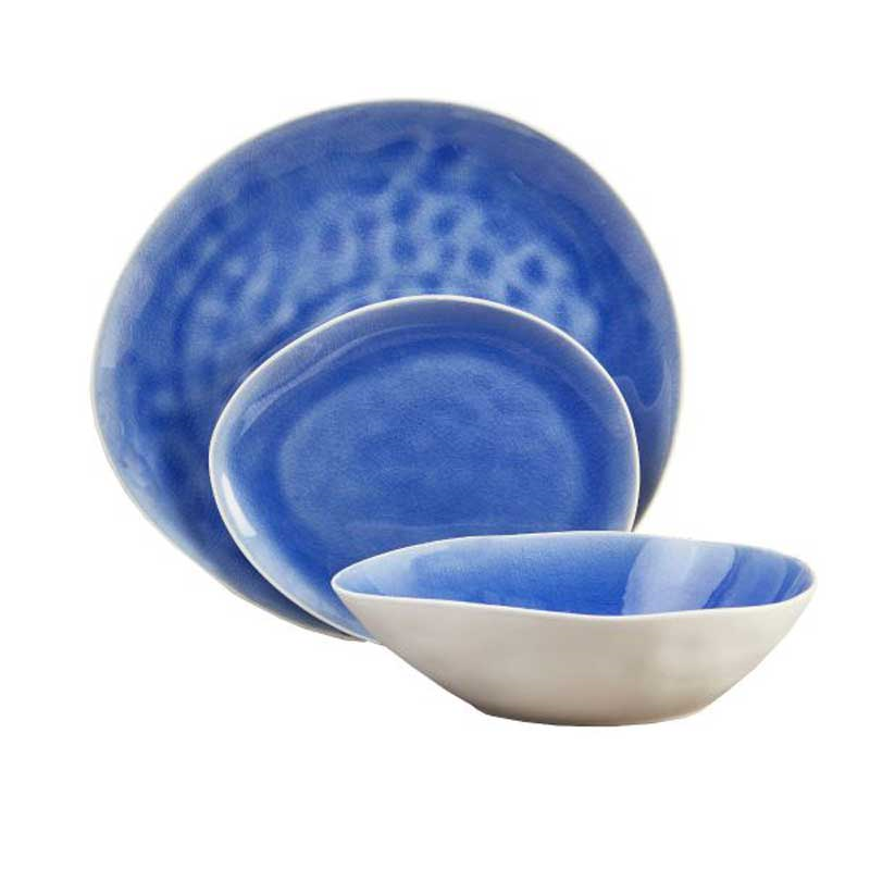 Vie Naturelle 12 Piece Dinner Set, Blue-0