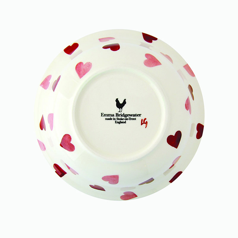 Pink Hearts Cereal Bowl, D16.5cm, Cream-3