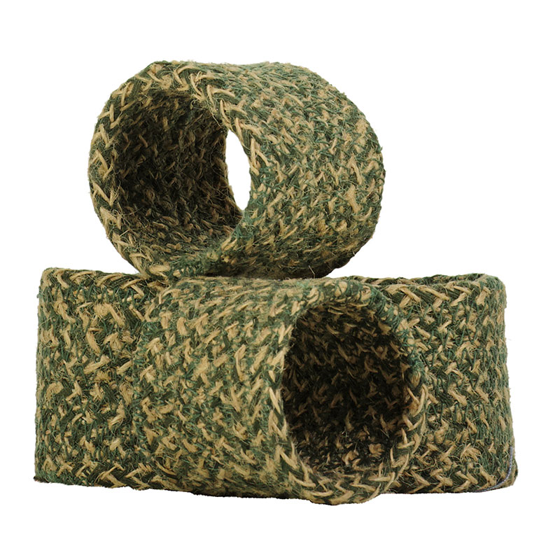 Jute Set of 4 Napkin Rings, H5 x D5cm, Olive-0