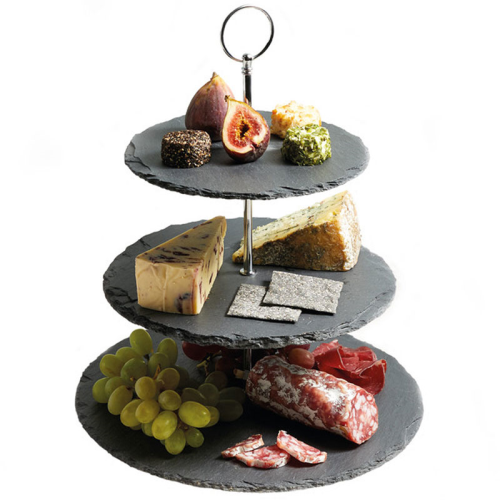 3 tier serving stand, 28.5 x 34.5cm, slate-3