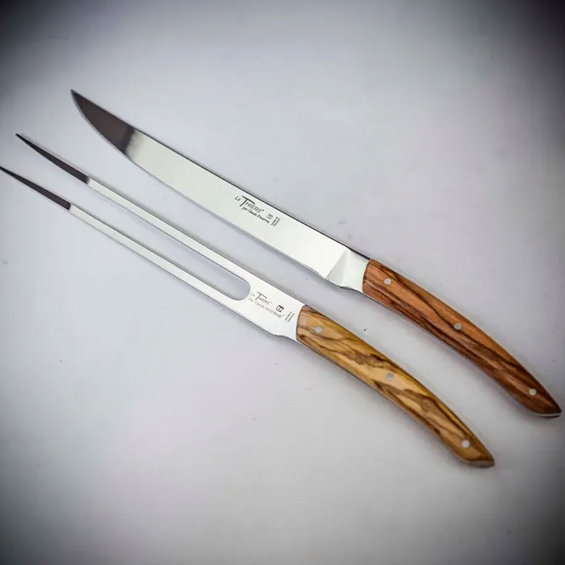 Thiers 2 piece carving set, Olive Wood-1