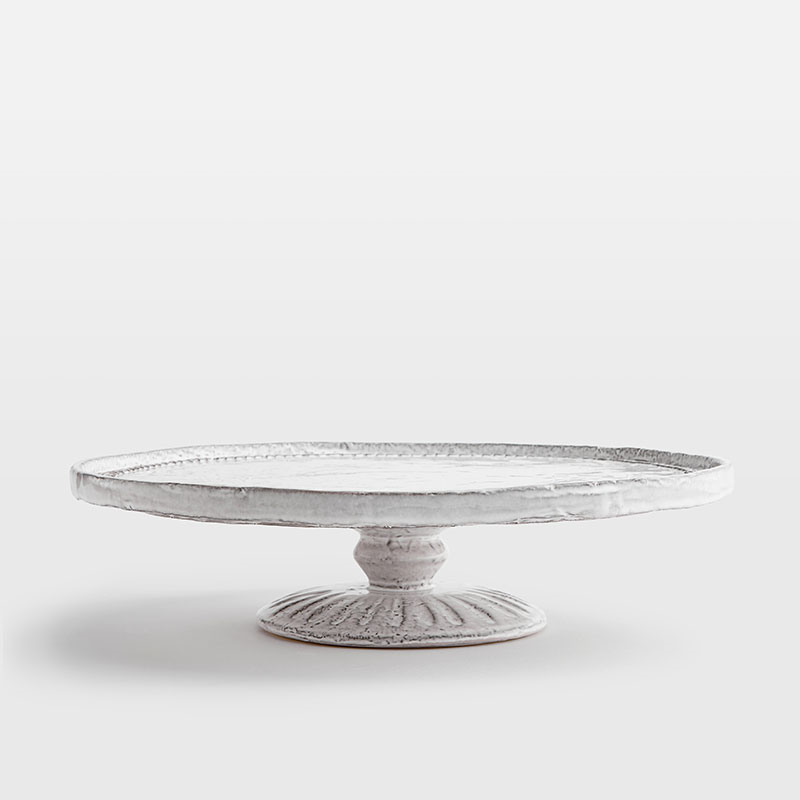 Hillcrest Cake Plate, White-0