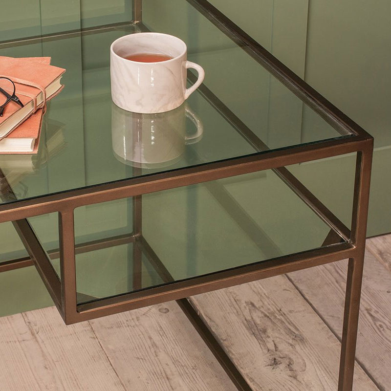 Nakuru Iron & Glass Desk, H78 x W150cm, Brass-3