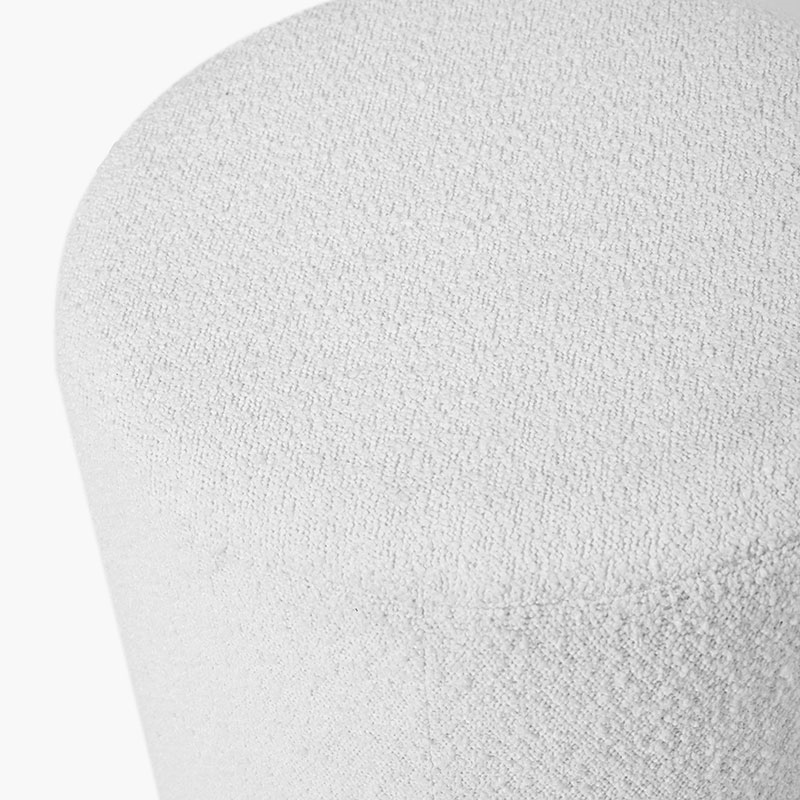 Sassari Boucle Pouffe, D43cm, White-2